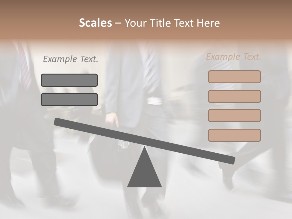 A Group Of Business People Walking Down A Street PowerPoint Template