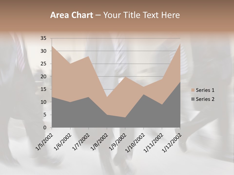 A Group Of Business People Walking Down A Street PowerPoint Template