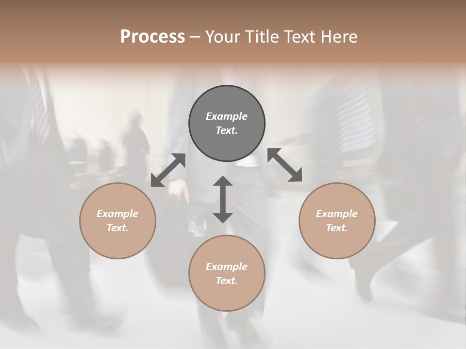 A Group Of Business People Walking Down A Street PowerPoint Template