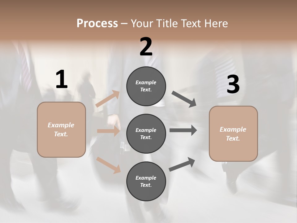 A Group Of Business People Walking Down A Street PowerPoint Template