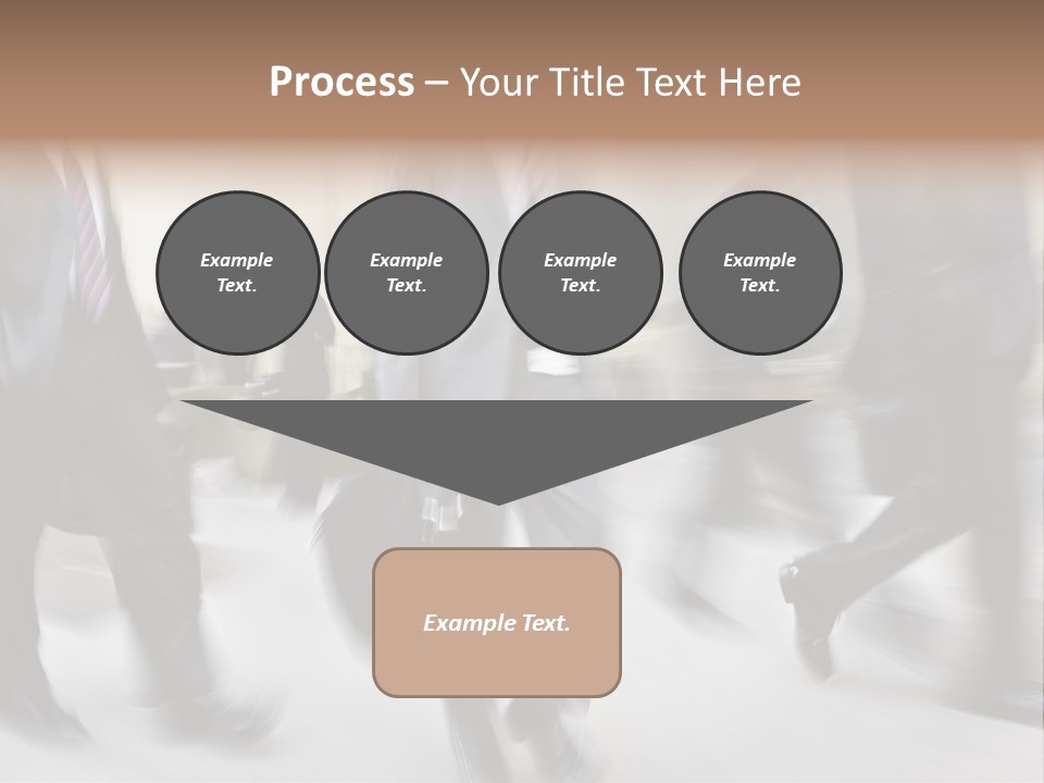 A Group Of Business People Walking Down A Street PowerPoint Template