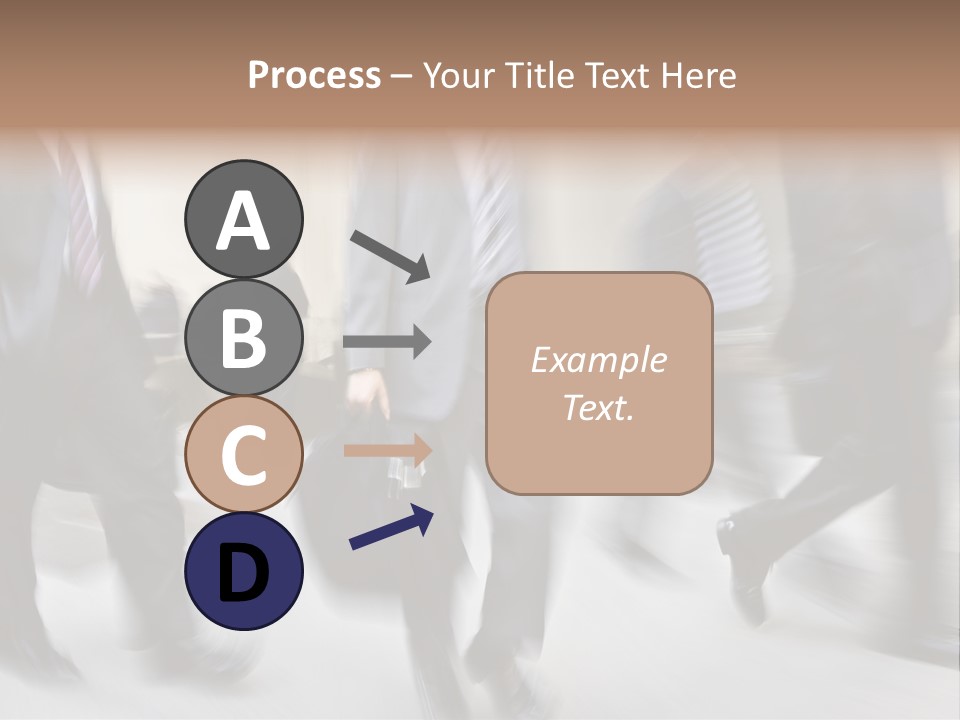 A Group Of Business People Walking Down A Street PowerPoint Template