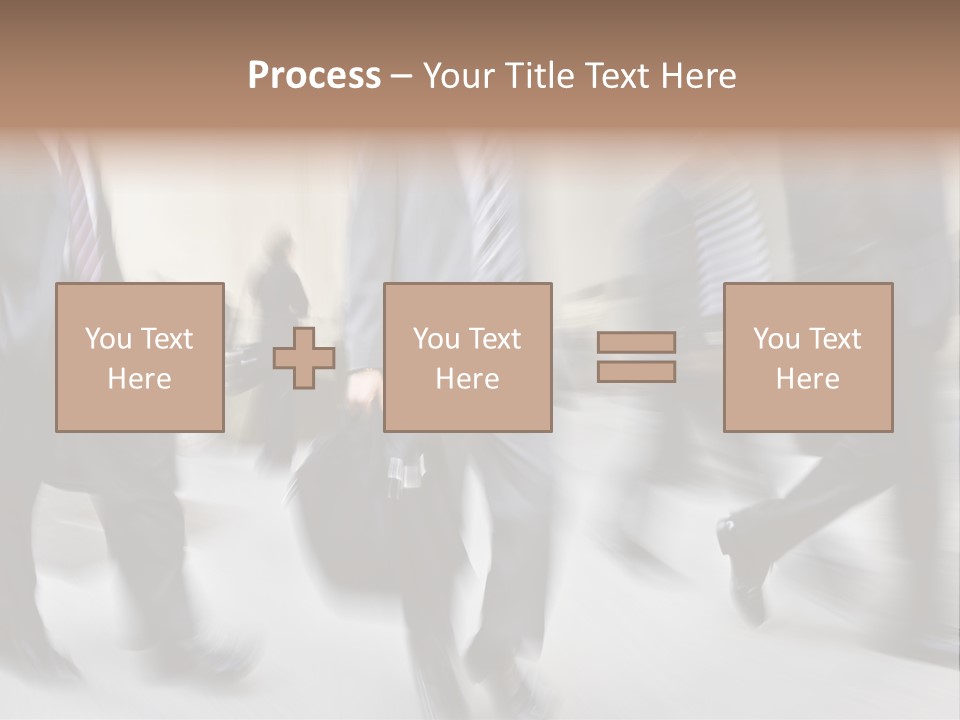 A Group Of Business People Walking Down A Street PowerPoint Template