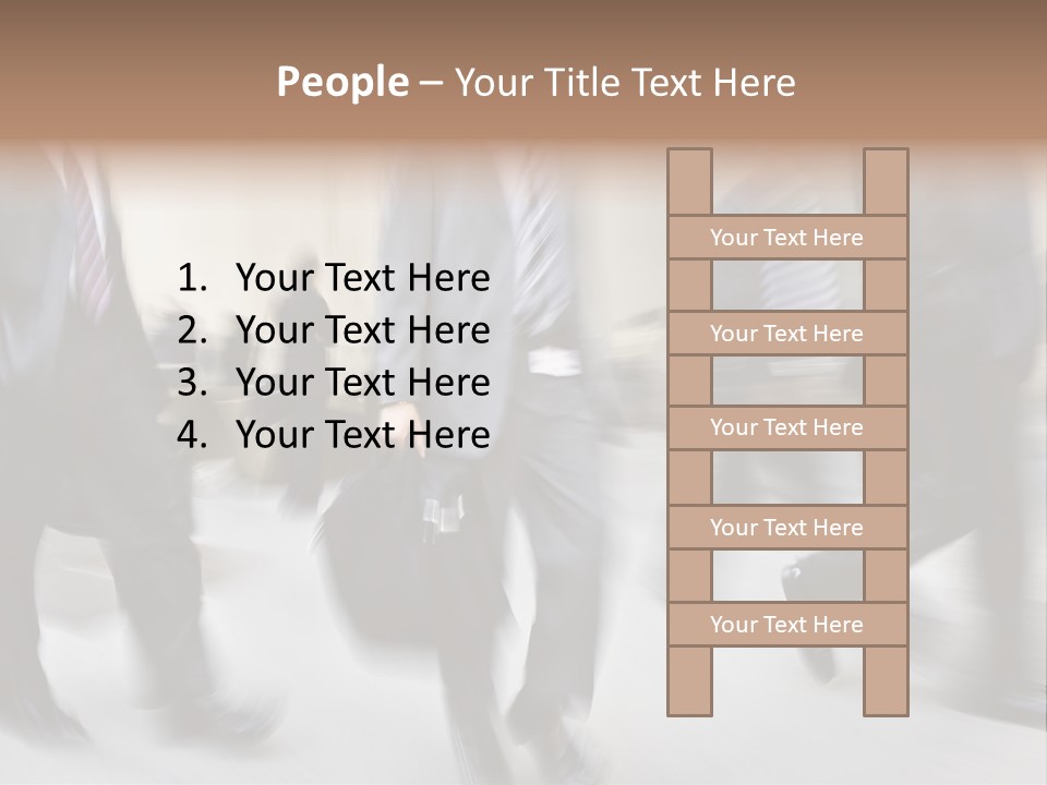 A Group Of Business People Walking Down A Street PowerPoint Template
