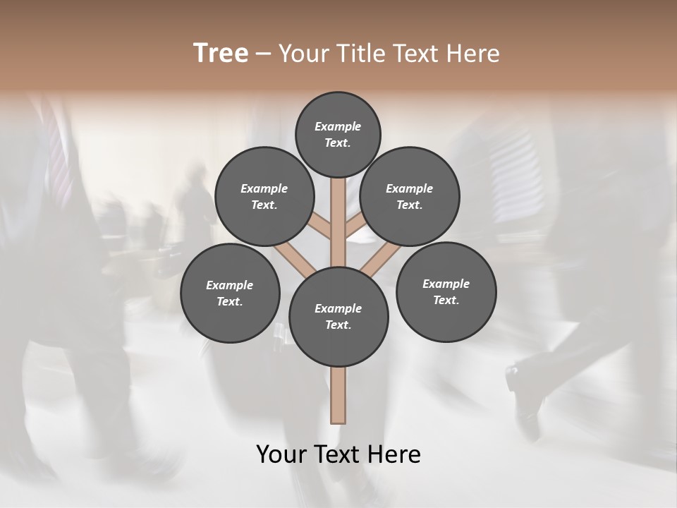 A Group Of Business People Walking Down A Street PowerPoint Template