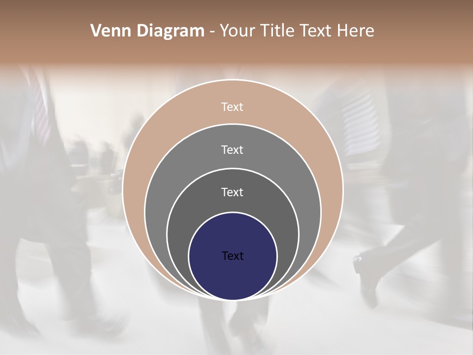 A Group Of Business People Walking Down A Street PowerPoint Template