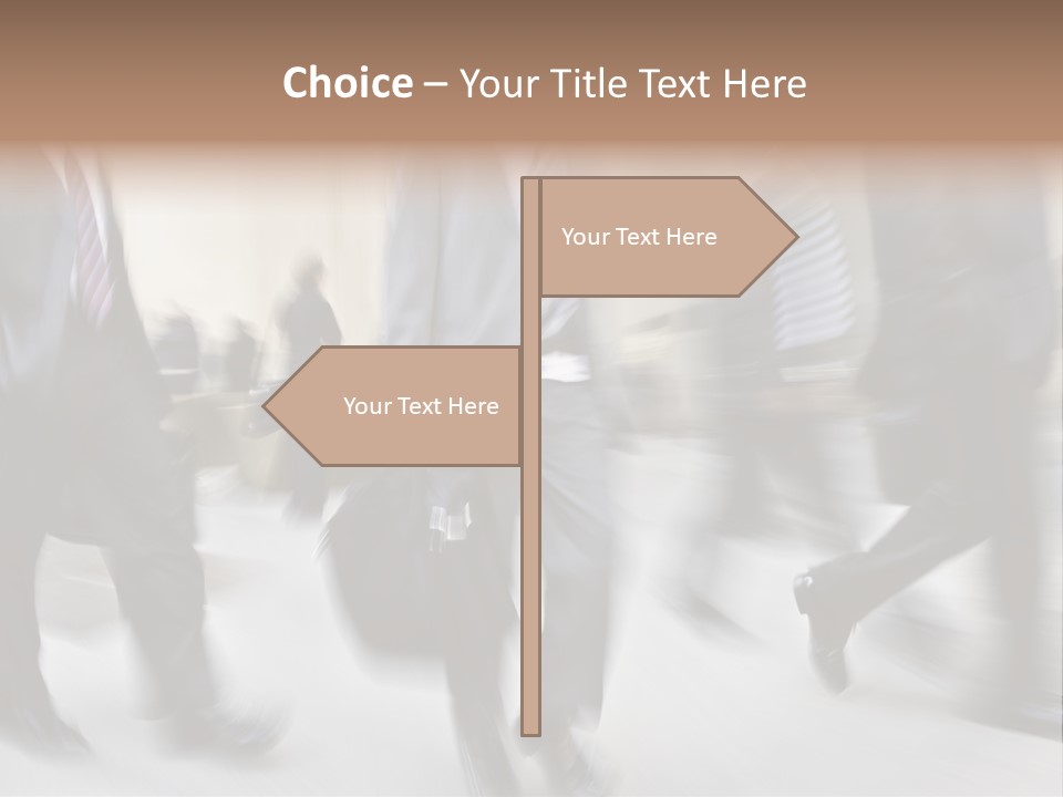 A Group Of Business People Walking Down A Street PowerPoint Template