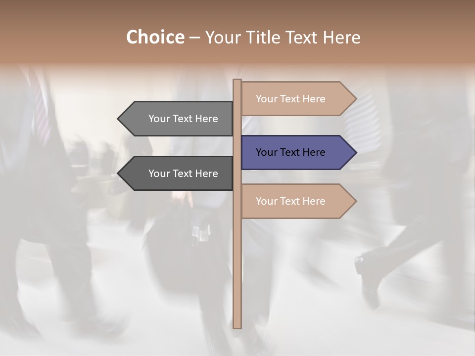 A Group Of Business People Walking Down A Street PowerPoint Template