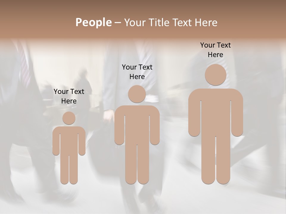 A Group Of Business People Walking Down A Street PowerPoint Template