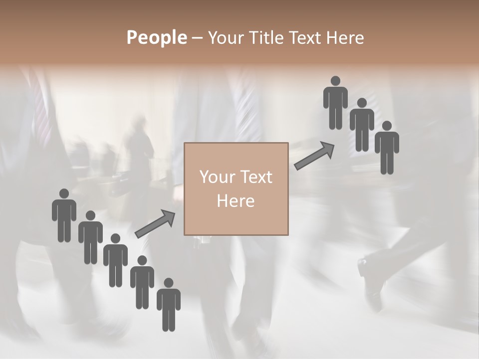 A Group Of Business People Walking Down A Street PowerPoint Template