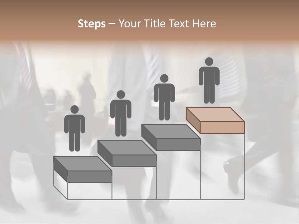 A Group Of Business People Walking Down A Street PowerPoint Template