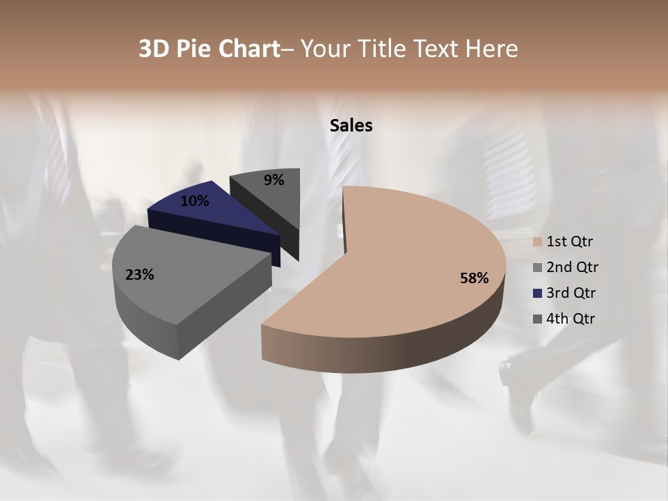 A Group Of Business People Walking Down A Street PowerPoint Template