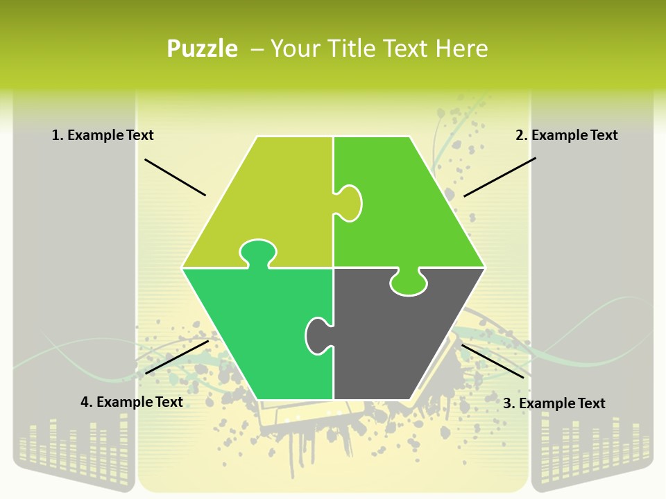 A Yellow And Black Background With A Cassette PowerPoint Template