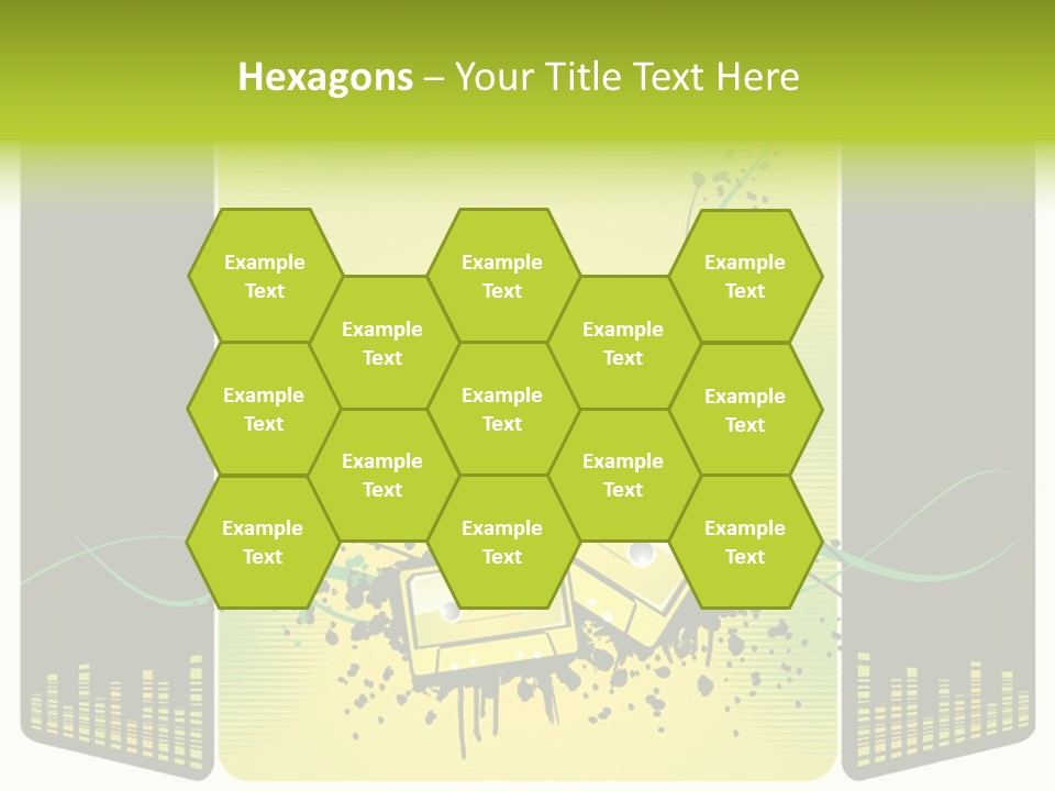 A Yellow And Black Background With A Cassette PowerPoint Template