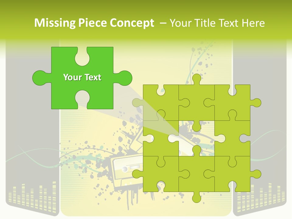 A Yellow And Black Background With A Cassette PowerPoint Template