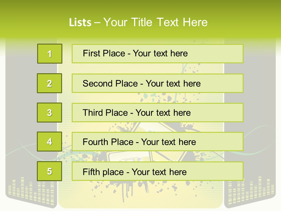 A Yellow And Black Background With A Cassette PowerPoint Template