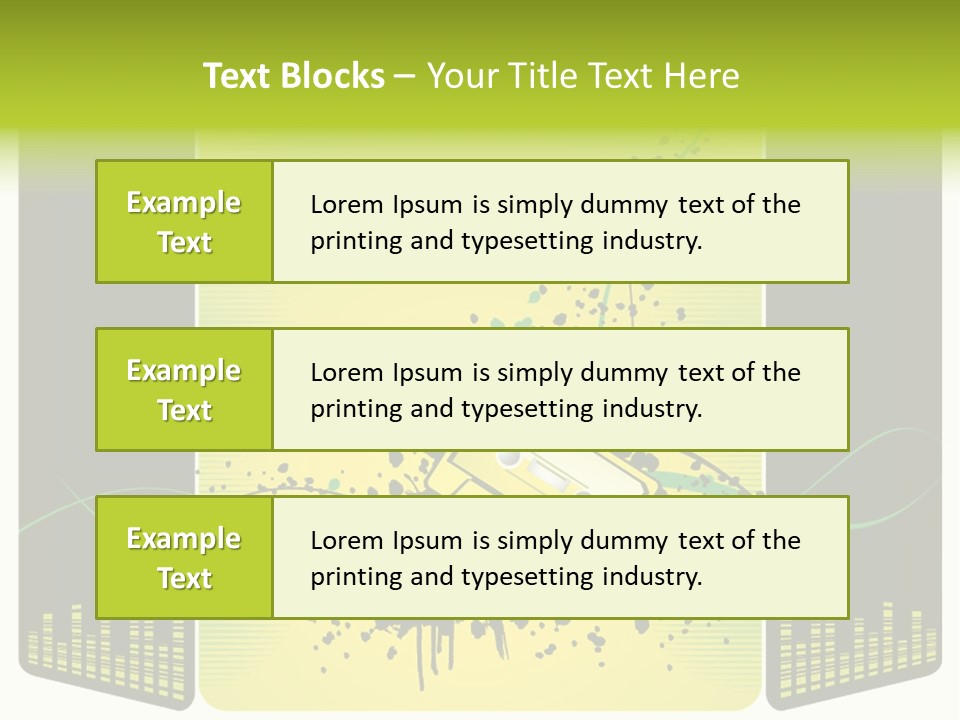 A Yellow And Black Background With A Cassette PowerPoint Template