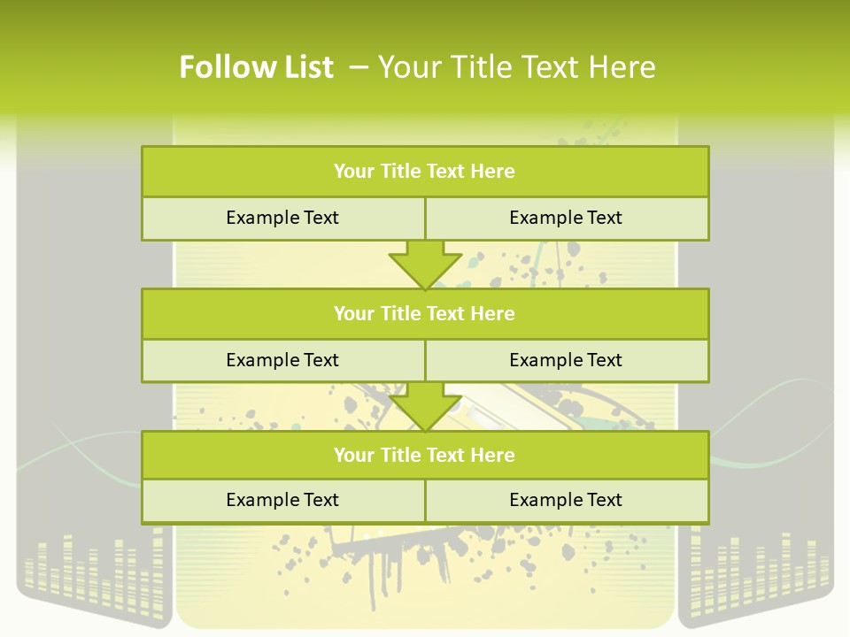 A Yellow And Black Background With A Cassette PowerPoint Template