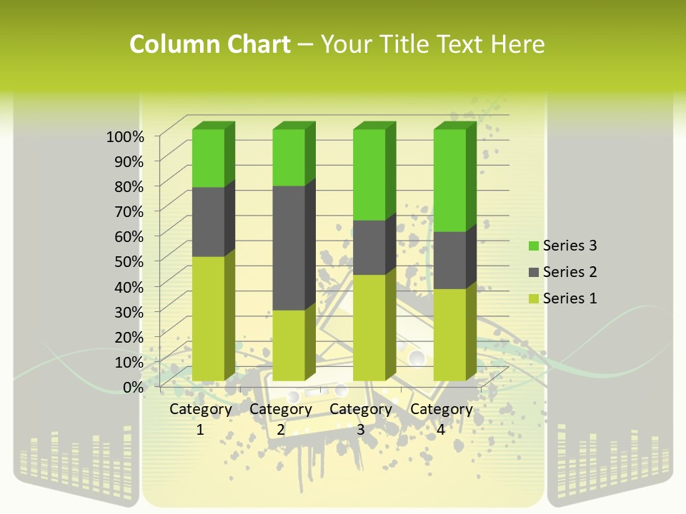 A Yellow And Black Background With A Cassette PowerPoint Template