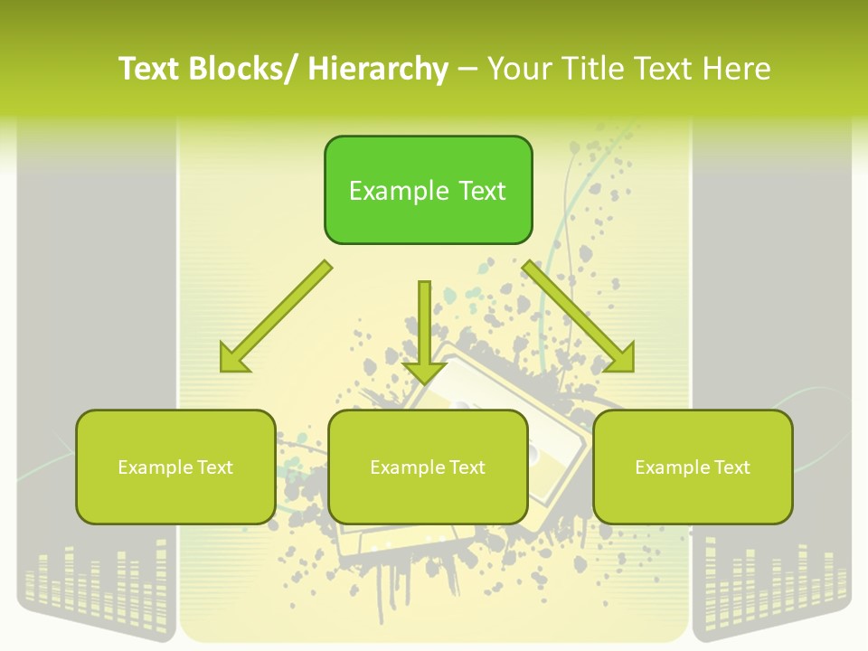 A Yellow And Black Background With A Cassette PowerPoint Template