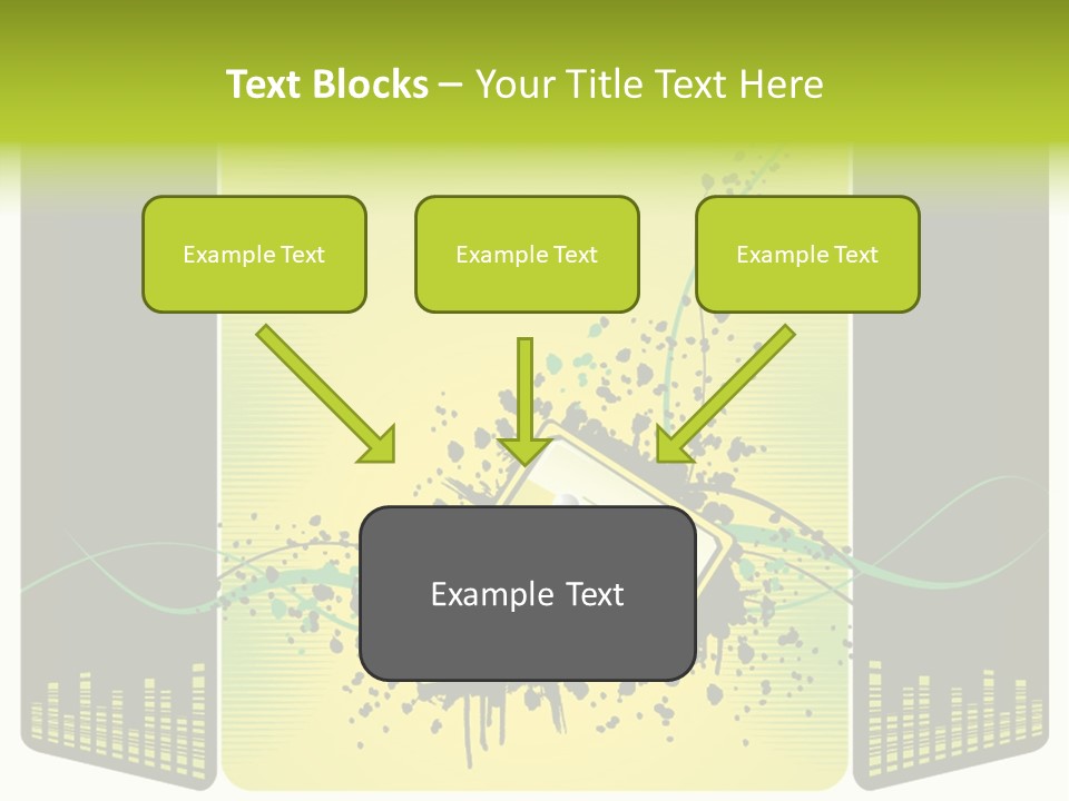 A Yellow And Black Background With A Cassette PowerPoint Template