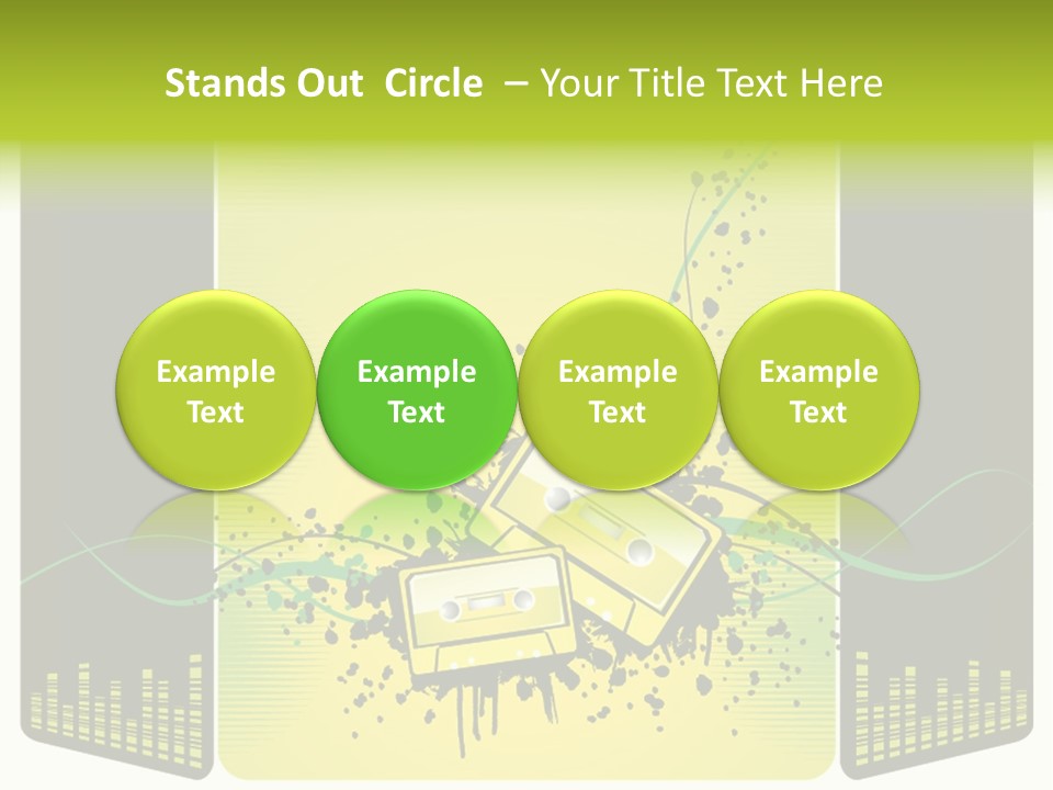 A Yellow And Black Background With A Cassette PowerPoint Template