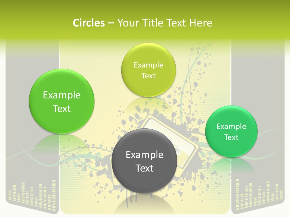 A Yellow And Black Background With A Cassette PowerPoint Template