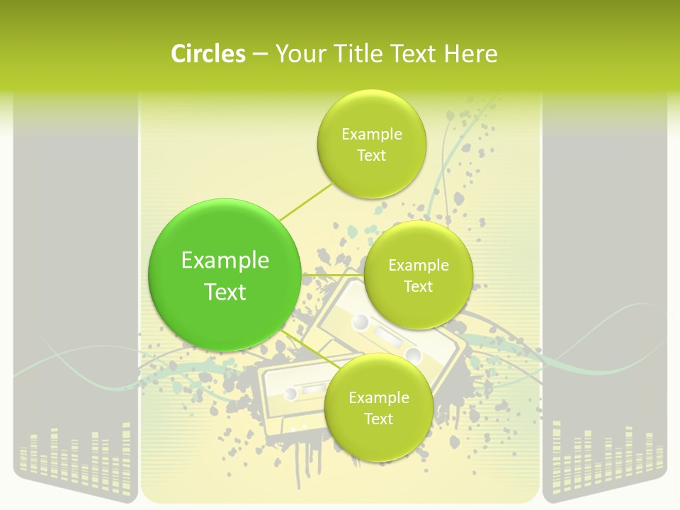 A Yellow And Black Background With A Cassette PowerPoint Template