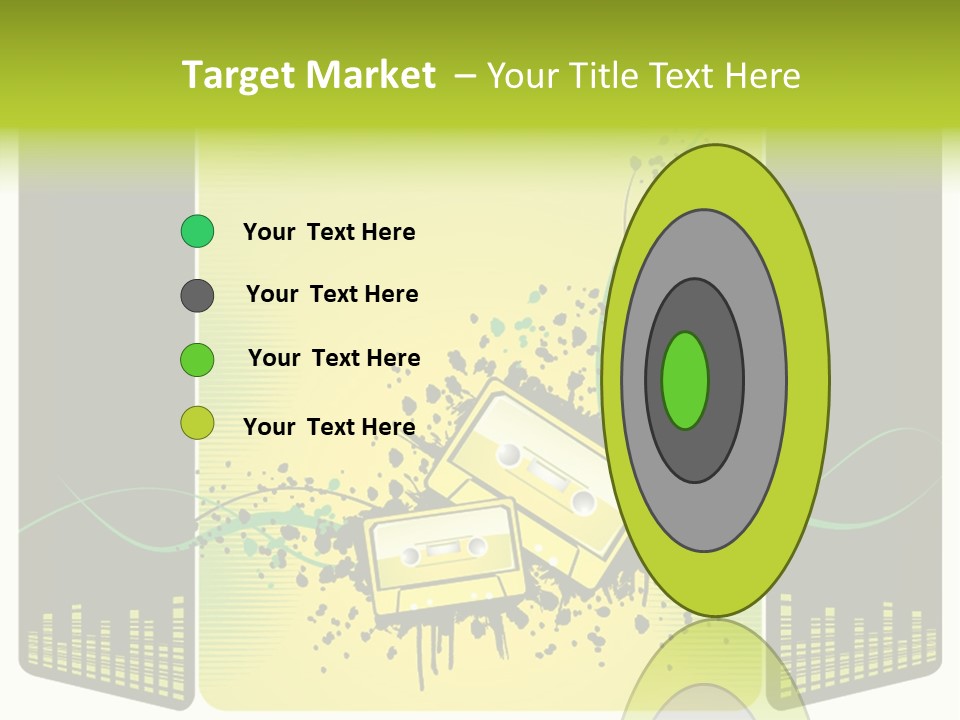 A Yellow And Black Background With A Cassette PowerPoint Template