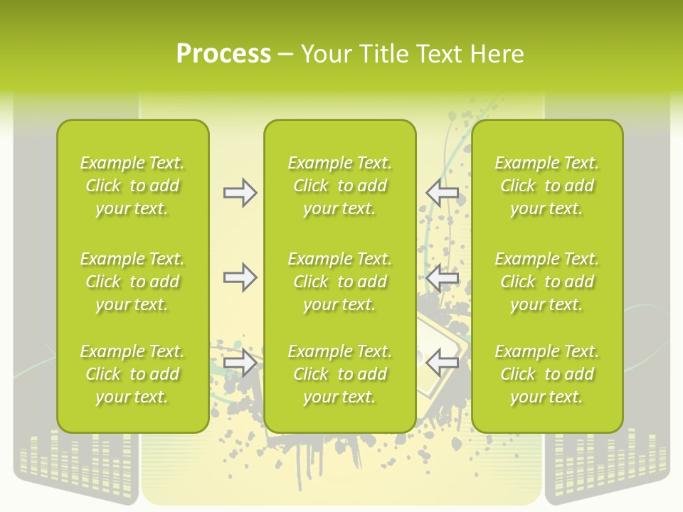 A Yellow And Black Background With A Cassette PowerPoint Template