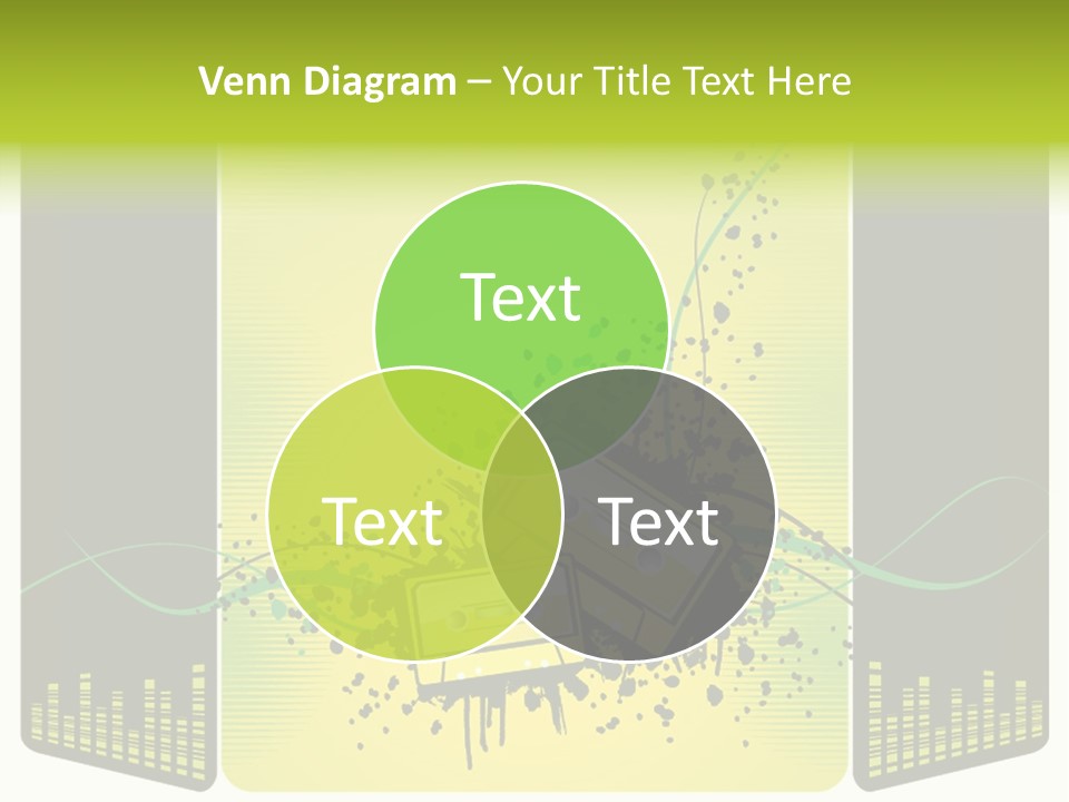 A Yellow And Black Background With A Cassette PowerPoint Template