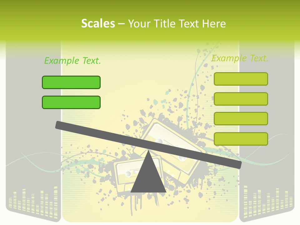 A Yellow And Black Background With A Cassette PowerPoint Template