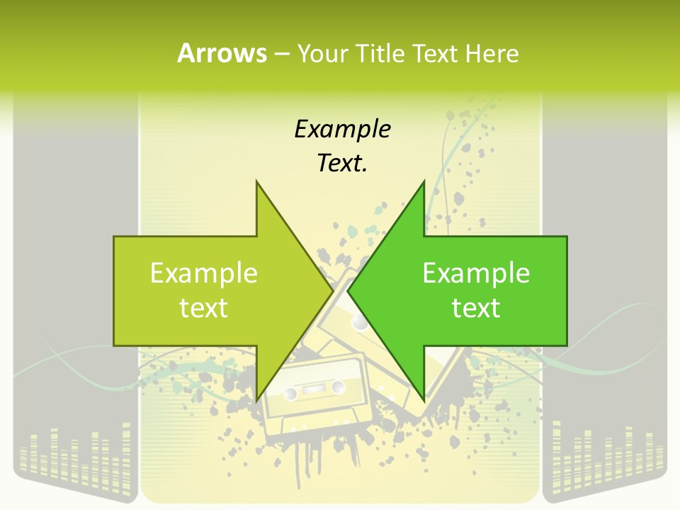 A Yellow And Black Background With A Cassette PowerPoint Template