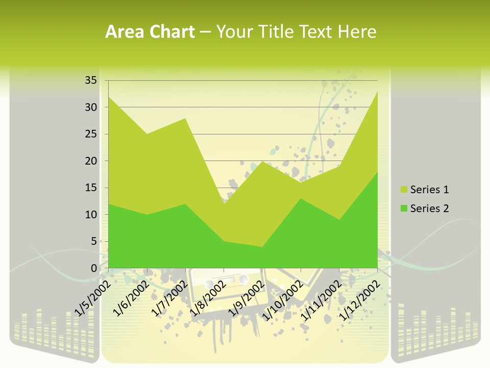 A Yellow And Black Background With A Cassette PowerPoint Template
