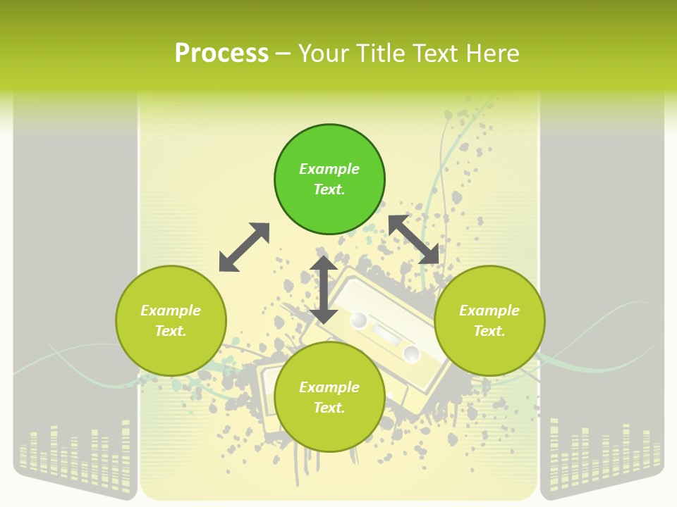 A Yellow And Black Background With A Cassette PowerPoint Template