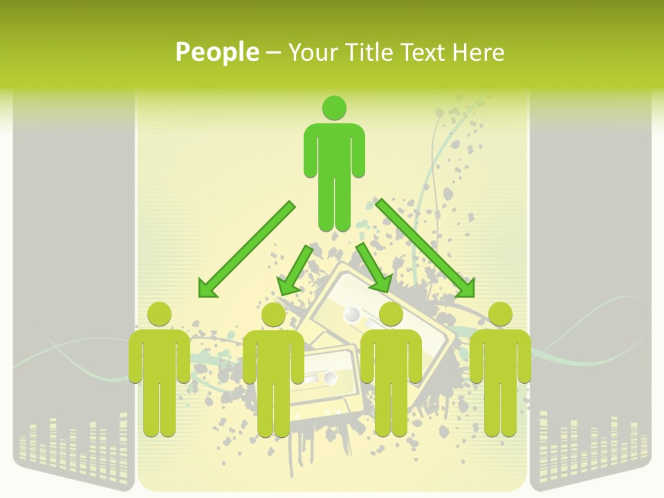 A Yellow And Black Background With A Cassette PowerPoint Template