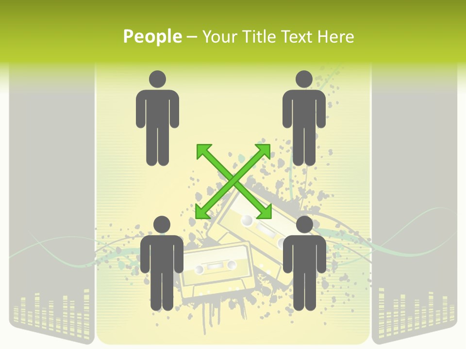 A Yellow And Black Background With A Cassette PowerPoint Template