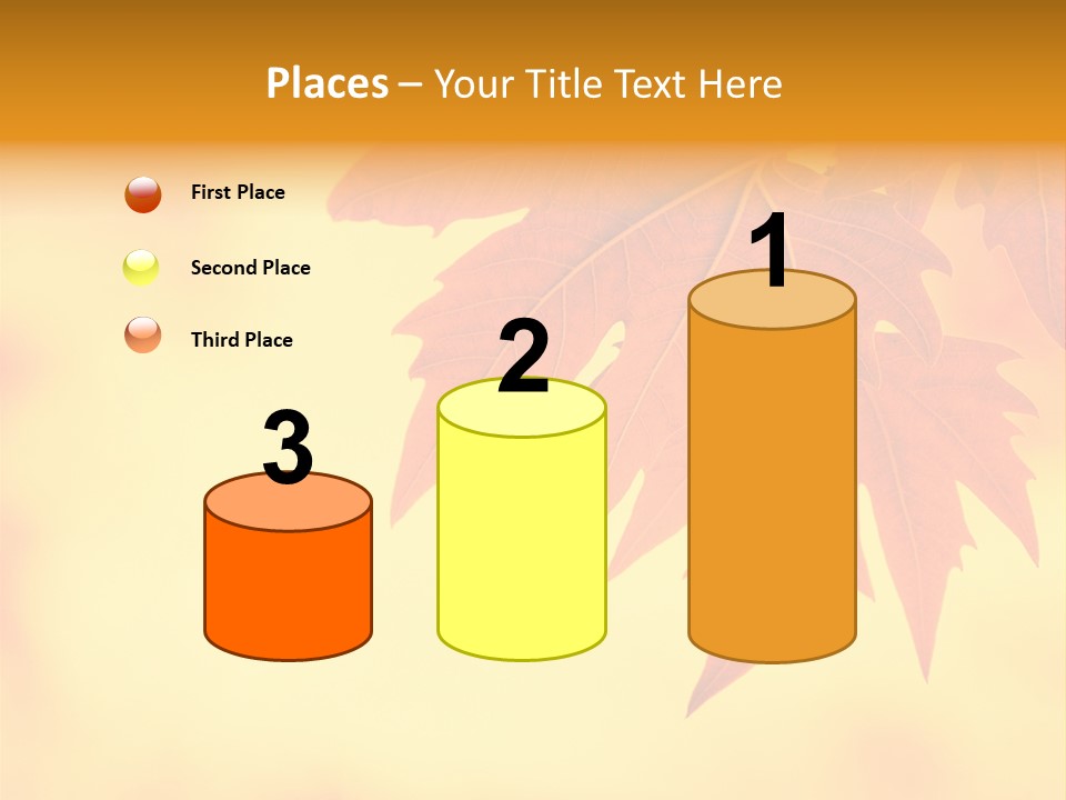 A Leaf Is Shown On A Yellow And Orange Background PowerPoint Template