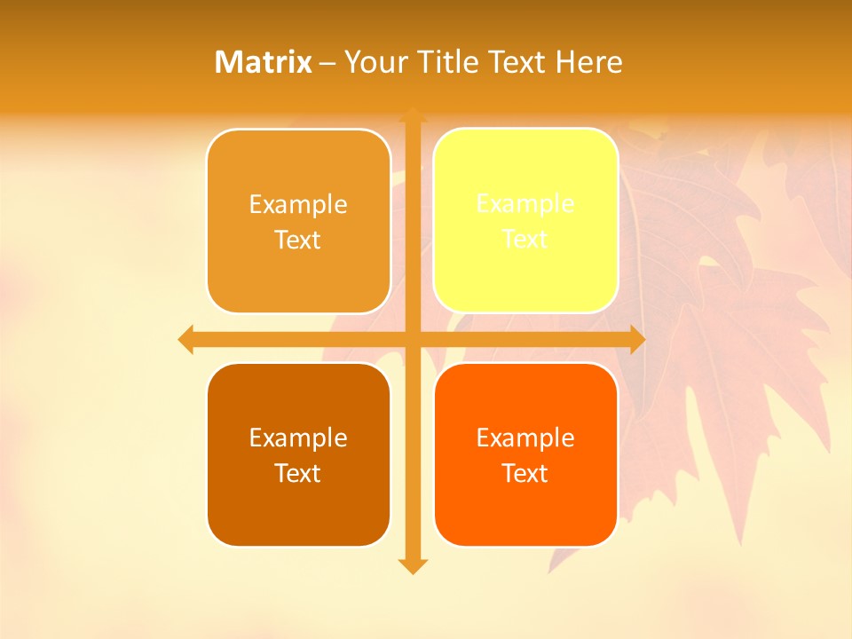 A Leaf Is Shown On A Yellow And Orange Background PowerPoint Template