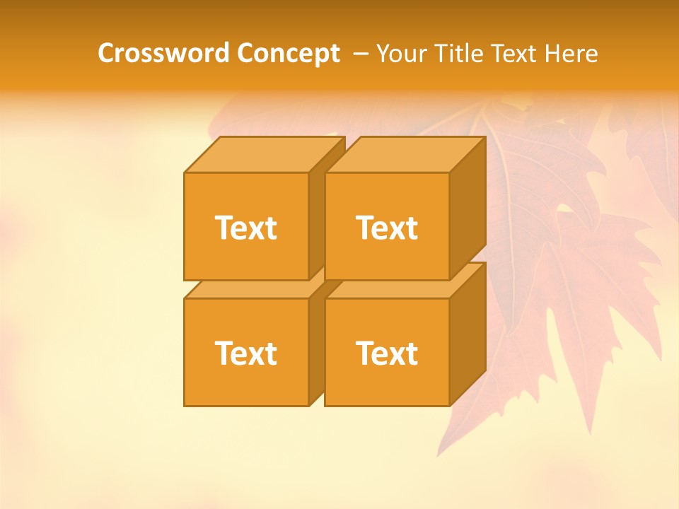 A Leaf Is Shown On A Yellow And Orange Background PowerPoint Template