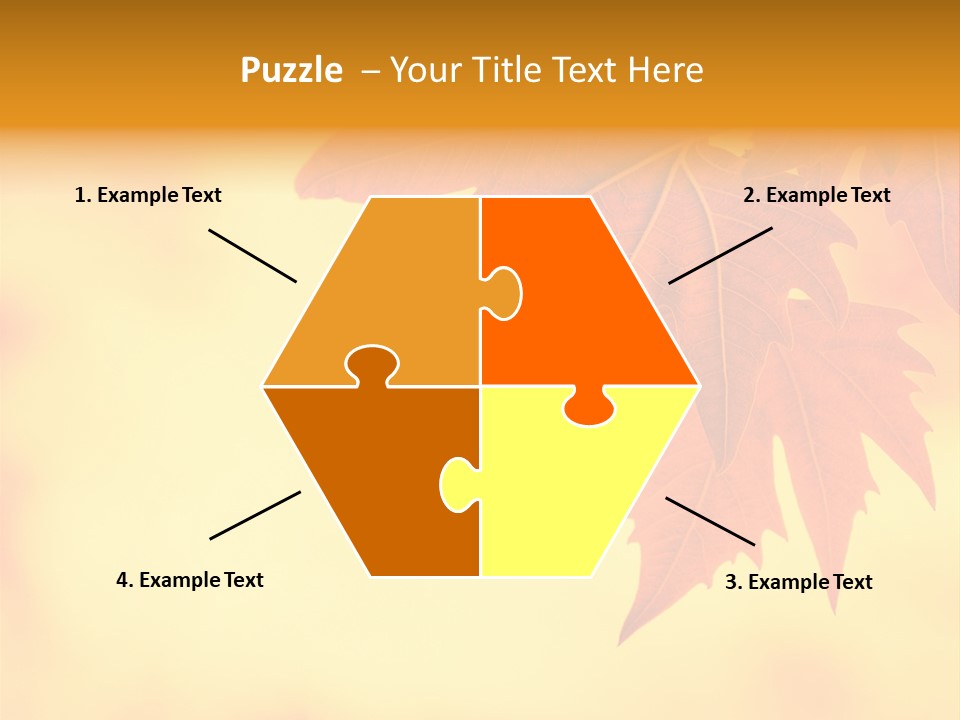 A Leaf Is Shown On A Yellow And Orange Background PowerPoint Template
