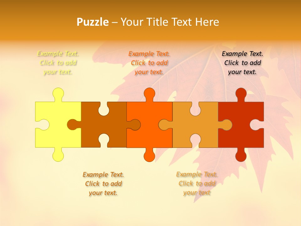 A Leaf Is Shown On A Yellow And Orange Background PowerPoint Template