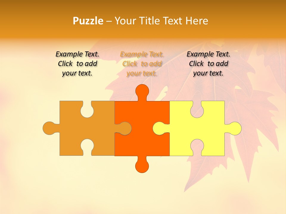 A Leaf Is Shown On A Yellow And Orange Background PowerPoint Template