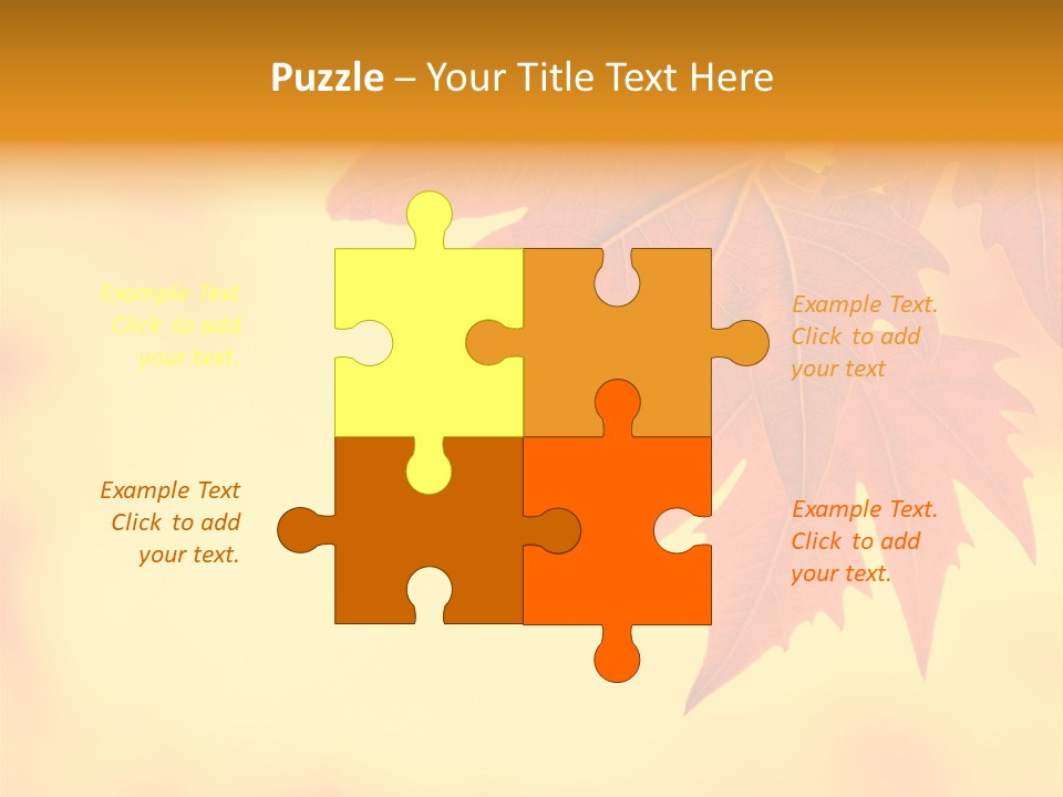 A Leaf Is Shown On A Yellow And Orange Background PowerPoint Template