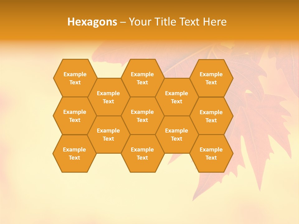 A Leaf Is Shown On A Yellow And Orange Background PowerPoint Template
