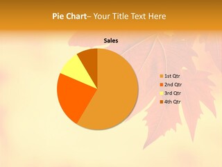A Leaf Is Shown On A Yellow And Orange Background PowerPoint Template