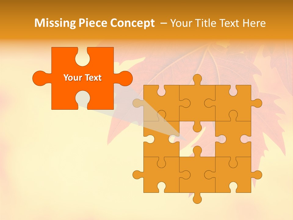 A Leaf Is Shown On A Yellow And Orange Background PowerPoint Template