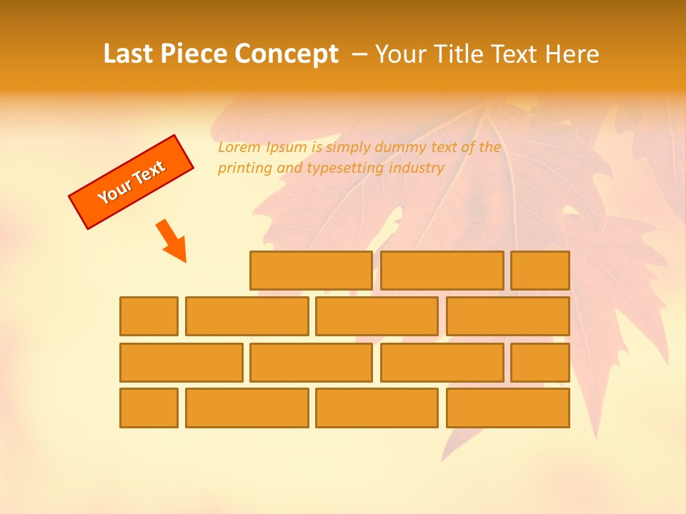 A Leaf Is Shown On A Yellow And Orange Background PowerPoint Template