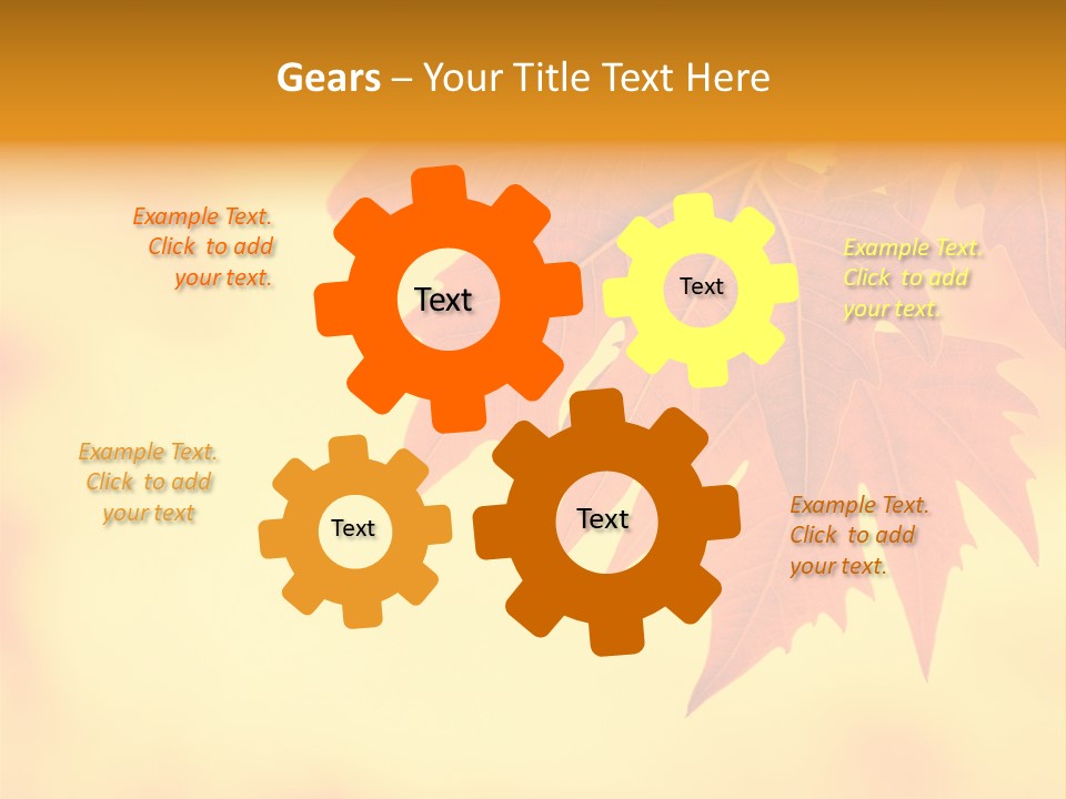 A Leaf Is Shown On A Yellow And Orange Background PowerPoint Template