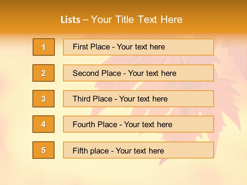 A Leaf Is Shown On A Yellow And Orange Background PowerPoint Template